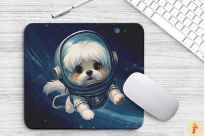 Cute Astronaunt Maltese Dog Mouse Pad