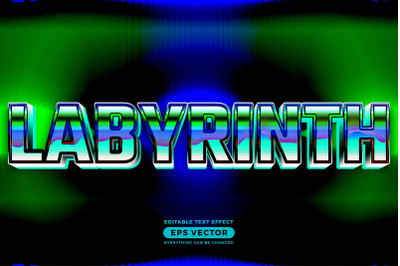 Labyrinth editable text style effect in retro style theme ideal for po