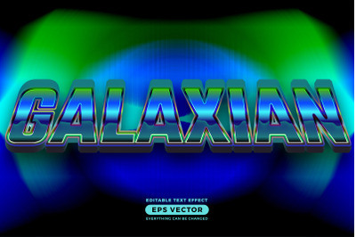 Galaxian editable text style effect in retro style theme ideal for pos