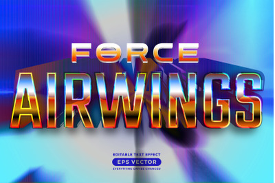 Force airwings editable text effect retro style with vibrant theme con