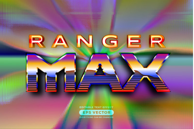 Ranger max editable text style effect in retro style theme ideal for p