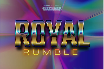 Royal rumble editable text style effect in retro style theme ideal for