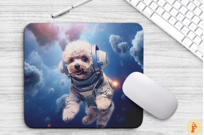 Cute Astronaunt Poodle Dog Mouse Pad