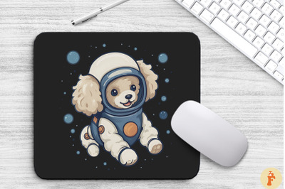 Cute Astronaunt Poodle Dog Mouse Pad