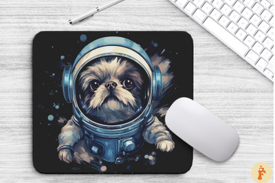 Cute Astronaunt Shih Tzu Dog Mouse Pad