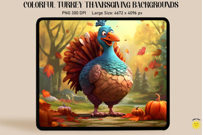 Colorful Turkey Thanksgiving Backgrounds