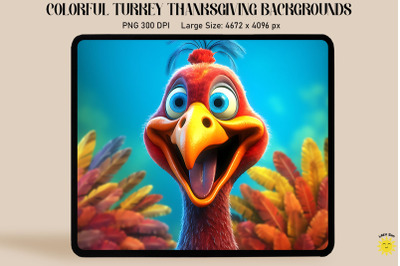 Colorful Turkey Thanksgiving Backgrounds