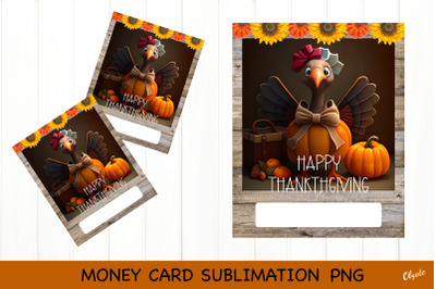 Thanksgiving  Money Card Sublimation PNG