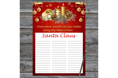 Candles Christmas card,How Many Words Can You Make From Santa Claus
