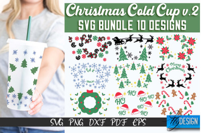 Christmas Cold Cup | Christmas Wrap SVG | Cold cup Wrap SVG v.2