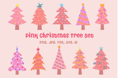 Pink Christmas Tree Set