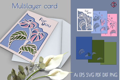 Anthurium Layered Card/Cut File