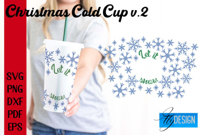 Christmas Cold Cup | Christmas Wrap SVG | Cold cup Wrap SVG v.2