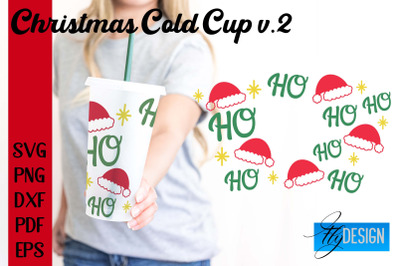 Christmas Cold Cup | Christmas Wrap SVG | Cold cup Wrap SVG v.2