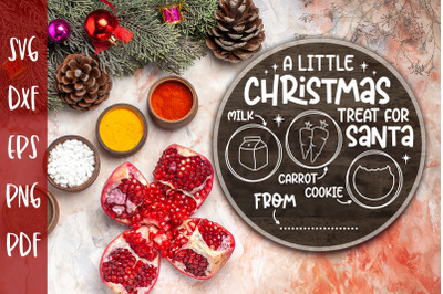 Treat for Santa Tray SVG - Milk and Cookies Christmas SVG