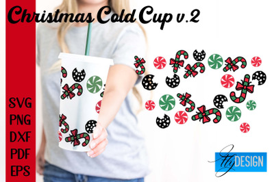 Christmas Cold Cup | Christmas Wrap SVG | Cold cup Wrap SVG v.2