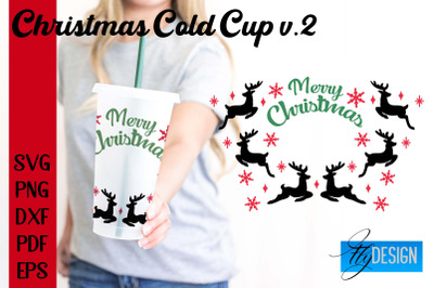 Christmas Cold Cup | Christmas Wrap SVG | Cold cup Wrap SVG v.2