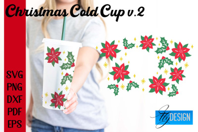 Christmas Cold Cup | Christmas Wrap SVG | Cold cup Wrap SVG v.2