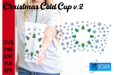 Christmas Cold Cup | Christmas Wrap SVG | Cold cup Wrap SVG v.2