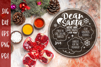 Dear Santa Tray SVG | Christmas Tray SVG