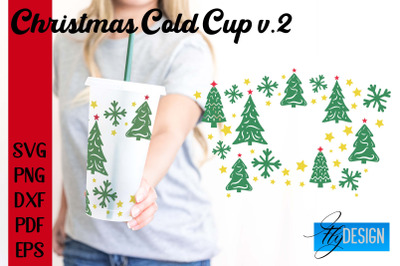 Christmas Cold Cup | Christmas Wrap SVG | Cold cup Wrap SVG v.2