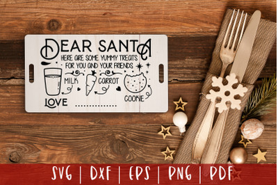 Dear Santa Tray SVG, Christmas Tray SVG