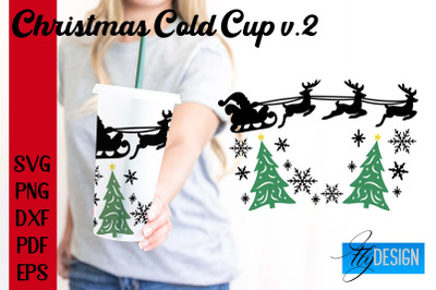 Christmas Cold Cup | Christmas Wrap SVG | Cold cup Wrap SVG v.2