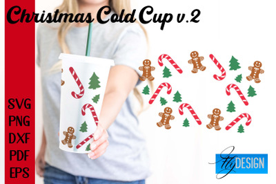 Christmas Cold Cup | Christmas Wrap SVG | Cold cup Wrap SVG v.2