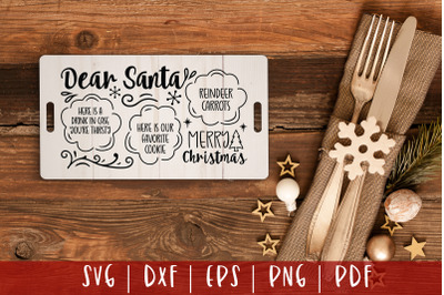 Dear Santa Tray SVG - Milk and Cookies Christmas SVG