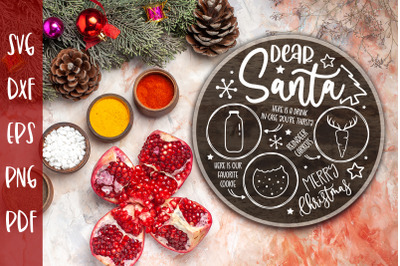 Dear Santa Tray SVG - Milk and Cookies Christmas SVG