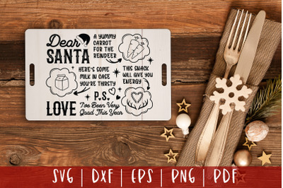 Dear Santa Tray SVG | Christmas Tray SVG