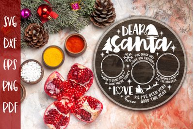 Dear Santa Tray SVG, Milk and Cookies Christmas SVG