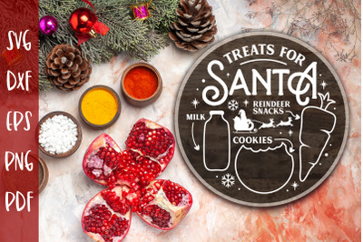 Treats for Santa Tray SVG - Milk and Cookies Christmas SVG