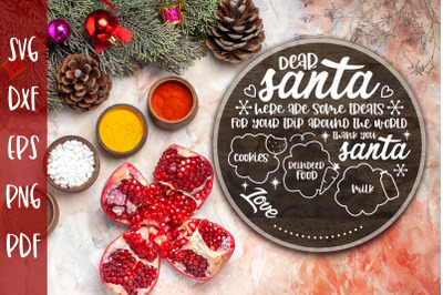 Dear Santa Tray SVG | Milk and Cookies Christmas SVG