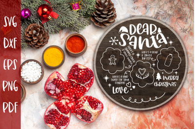 Dear Santa Tray SVG - Christmas Tray SVG