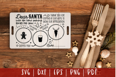 Dear Santa Tray SVG - Milk and Cookies Christmas SVG