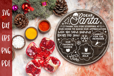 Dear Santa Tray SVG, Christmas Tray SVG