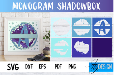 Monogram Shadowbox SVG | Paper Alphabet | Paper Cut