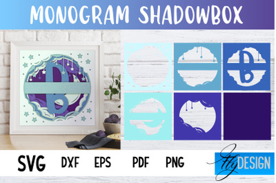 Monogram Shadowbox SVG | Paper Alphabet | Paper Cut