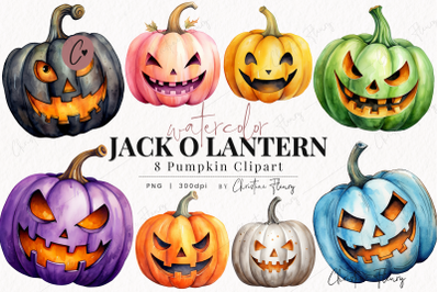 Watercolor Jack O Lantern Clipart