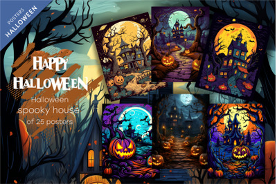 Cartoon Halloween spooky house. Mystic Clipart.