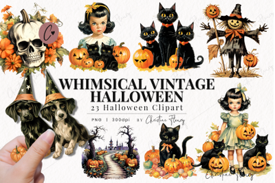 Whimsical Vintage Halloween Clipart