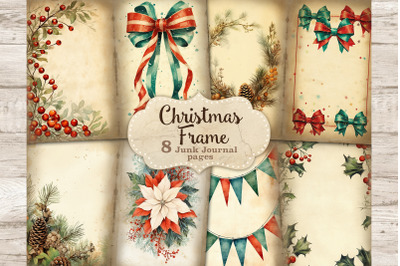 Christmas Frame Junk Journal Page | Xmas Printable