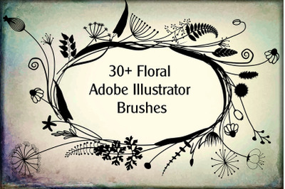 30+ Floral Adobe Illustrator Brushes - Cute Hand Drawn Vector Border T