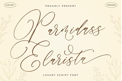 Parmidass Elarista - Luxury Script Font