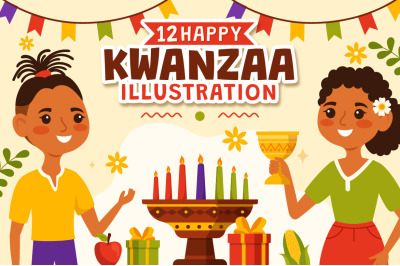 12 Happy Kwanzaa Vector Illustration