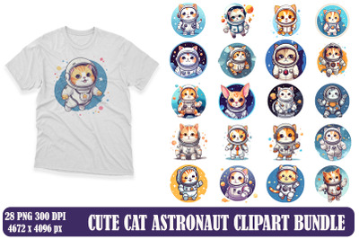 Cute Cat Astronaut Clipart Design