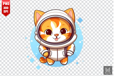 Cute Cartoon Astronaut Cat Clipart