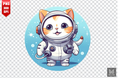 Cute Cartoon Astronaut Cat Clipart