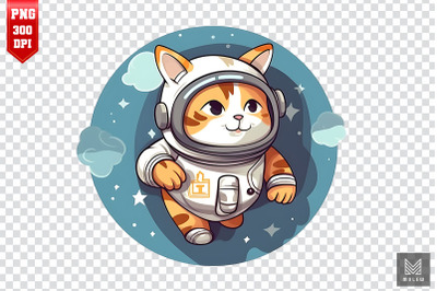 Cute Cartoon Astronaut Cat Clipart